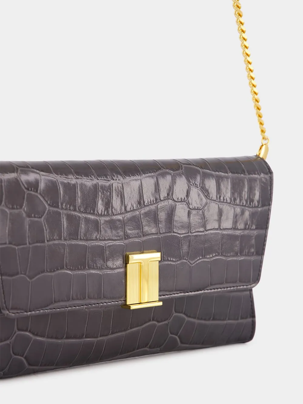 Dark Brown Crocodile Leather Nobile Clutch