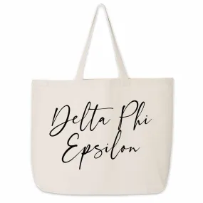 Delta Phi Epsilon Script Writing Nickname Canvas Tote Bag