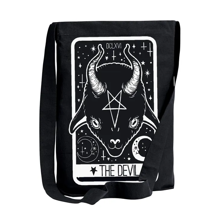 Devil Baby Goat Tarot Canvas Tote