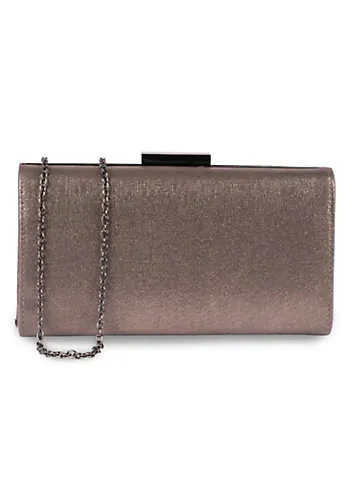 Doria Pewter Shimmer Box Clutch Bag by Paradox London | Look Again