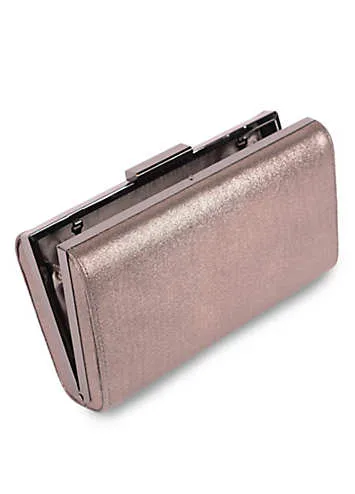 Doria Pewter Shimmer Box Clutch Bag by Paradox London | Look Again