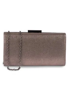 Doria Pewter Shimmer Box Clutch Bag by Paradox London | Look Again