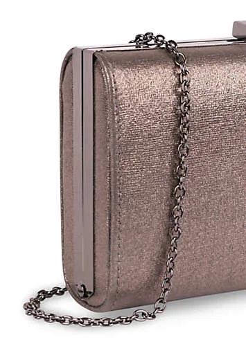 Doria Pewter Shimmer Box Clutch Bag by Paradox London | Look Again