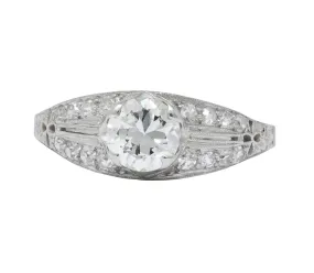 Edwardian 0.95 CTW Diamond Platinum Engagement Ring