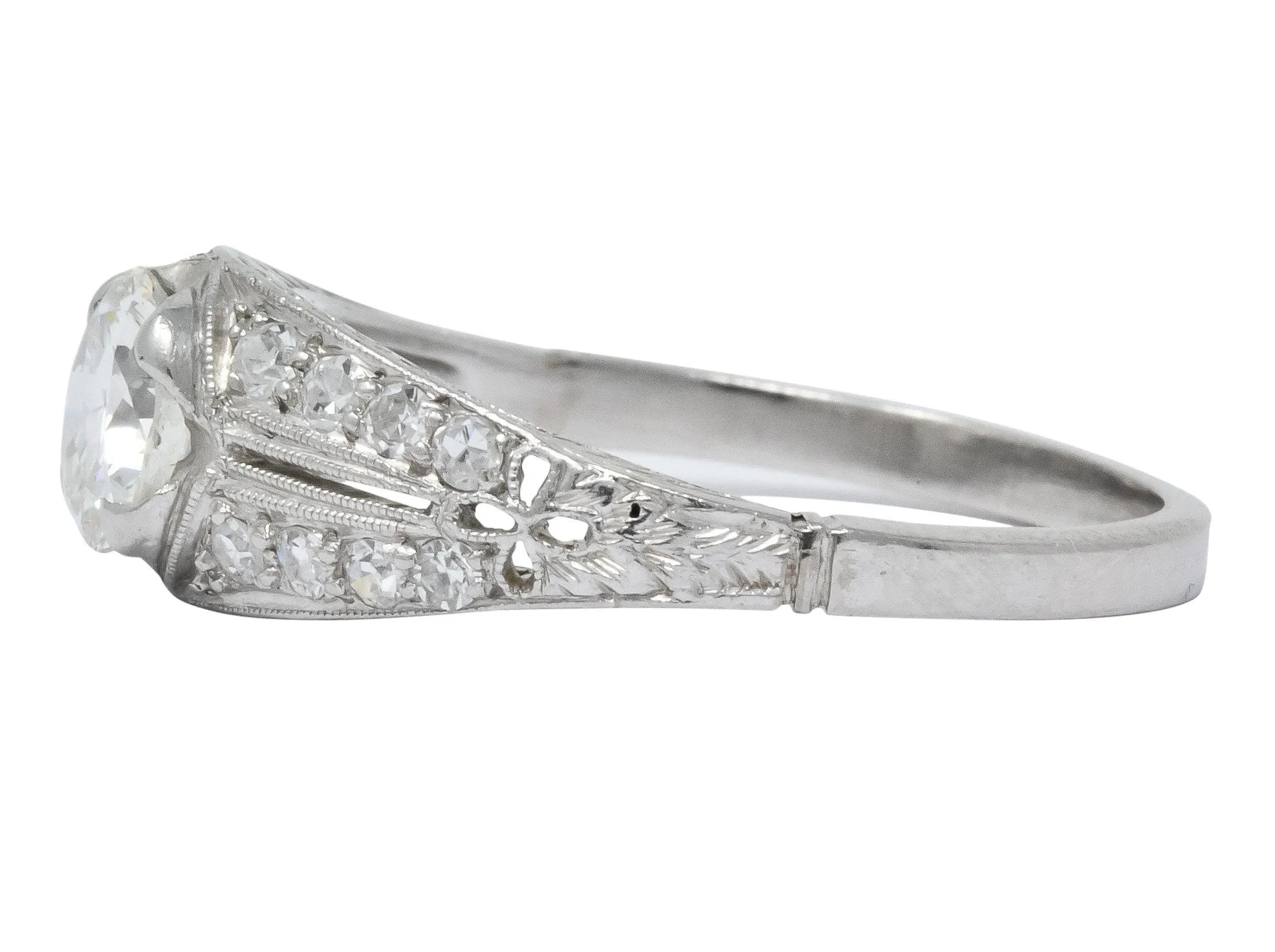 Edwardian 0.95 CTW Diamond Platinum Engagement Ring