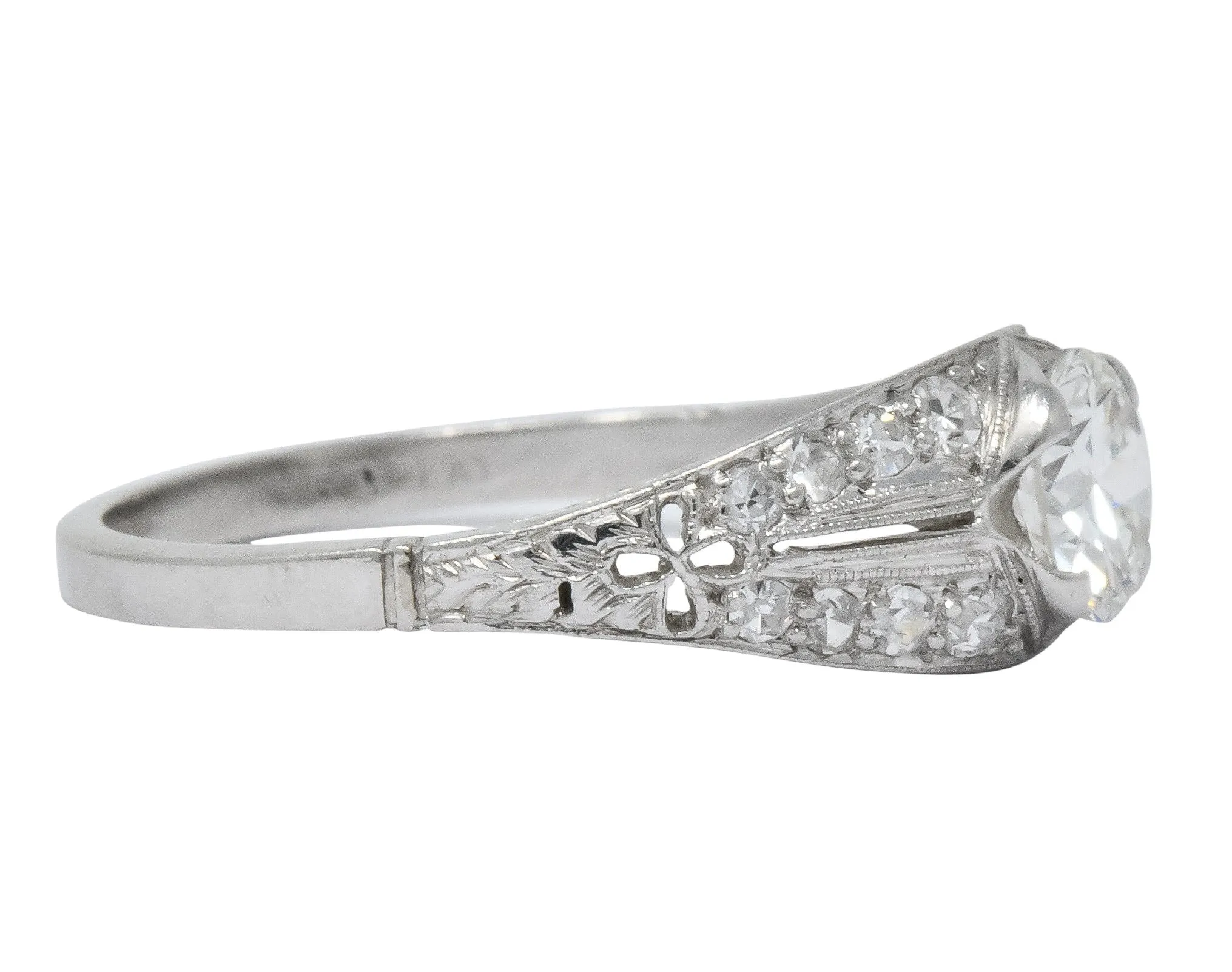 Edwardian 0.95 CTW Diamond Platinum Engagement Ring