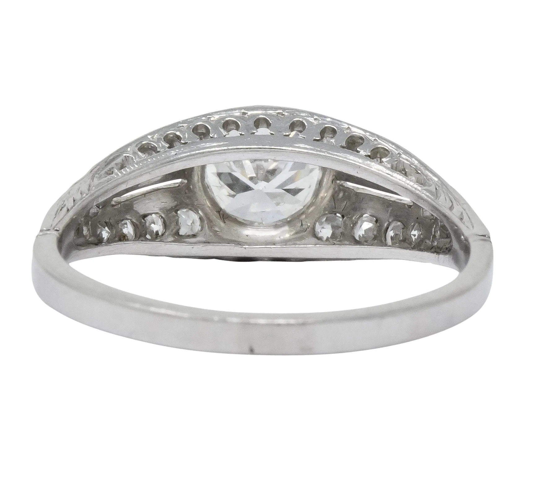 Edwardian 0.95 CTW Diamond Platinum Engagement Ring