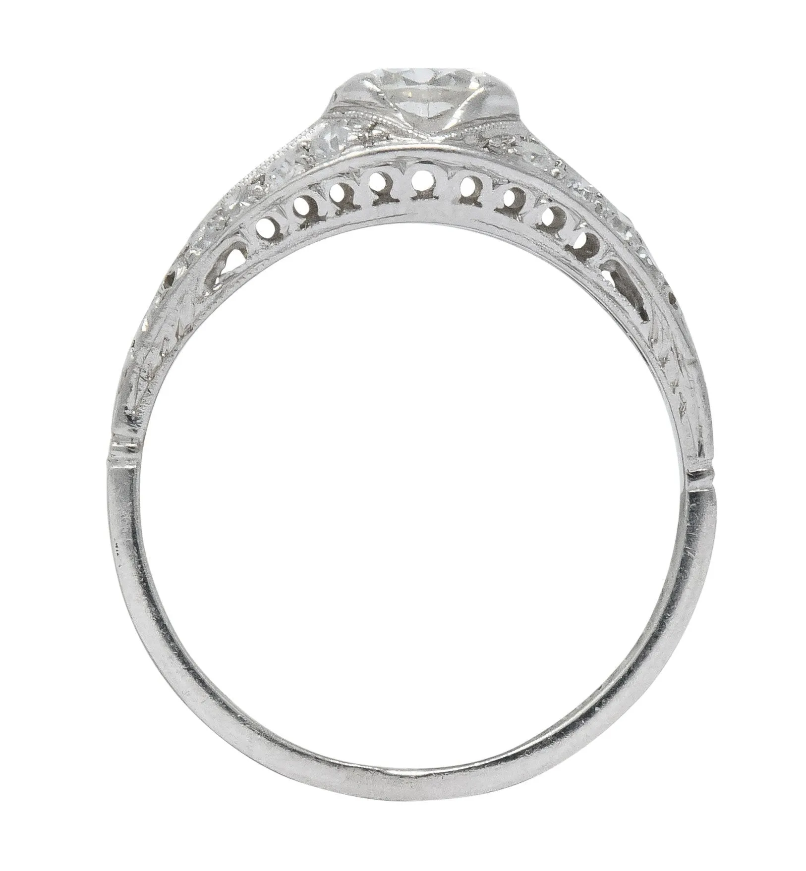 Edwardian 0.95 CTW Diamond Platinum Engagement Ring