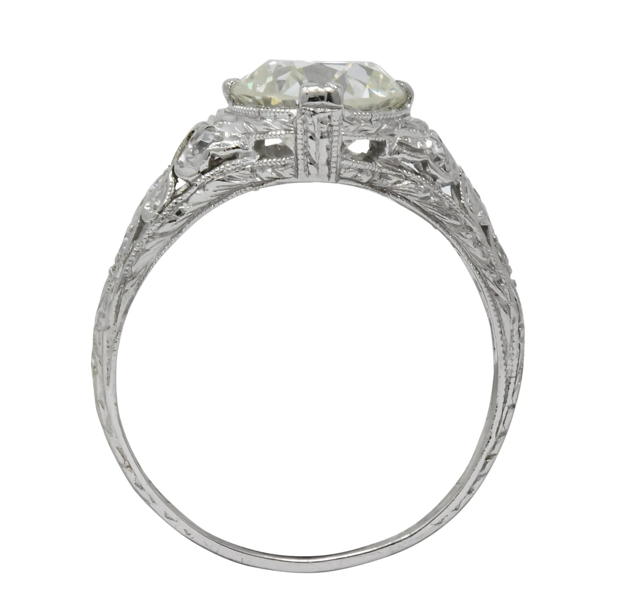 Edwardian 2.13 CTW Old European Diamond Platinum Engagement Ring GIA