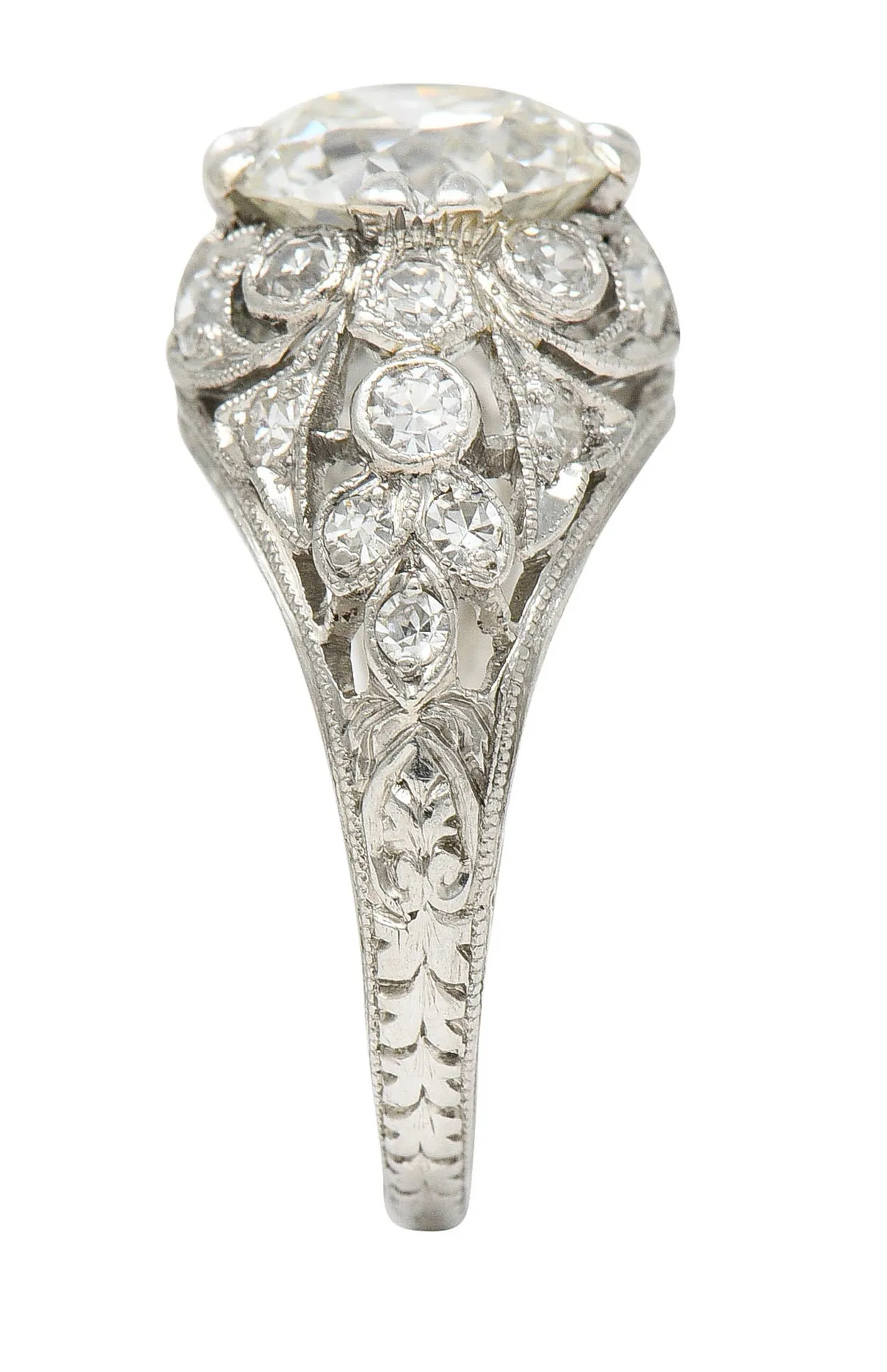 Edwardian 2.33 CTW Diamond Platinum Engagement Ring