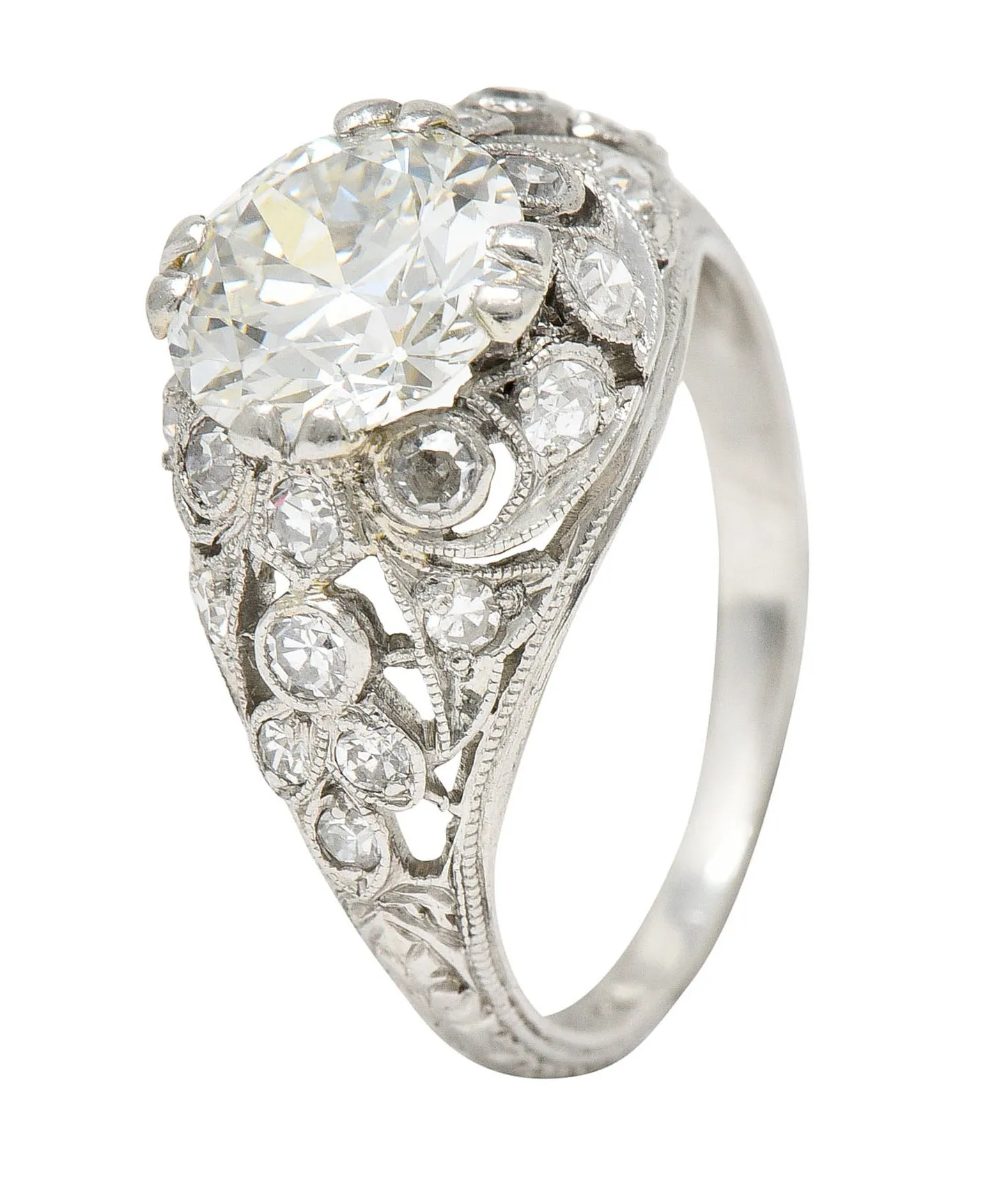 Edwardian 2.33 CTW Diamond Platinum Engagement Ring