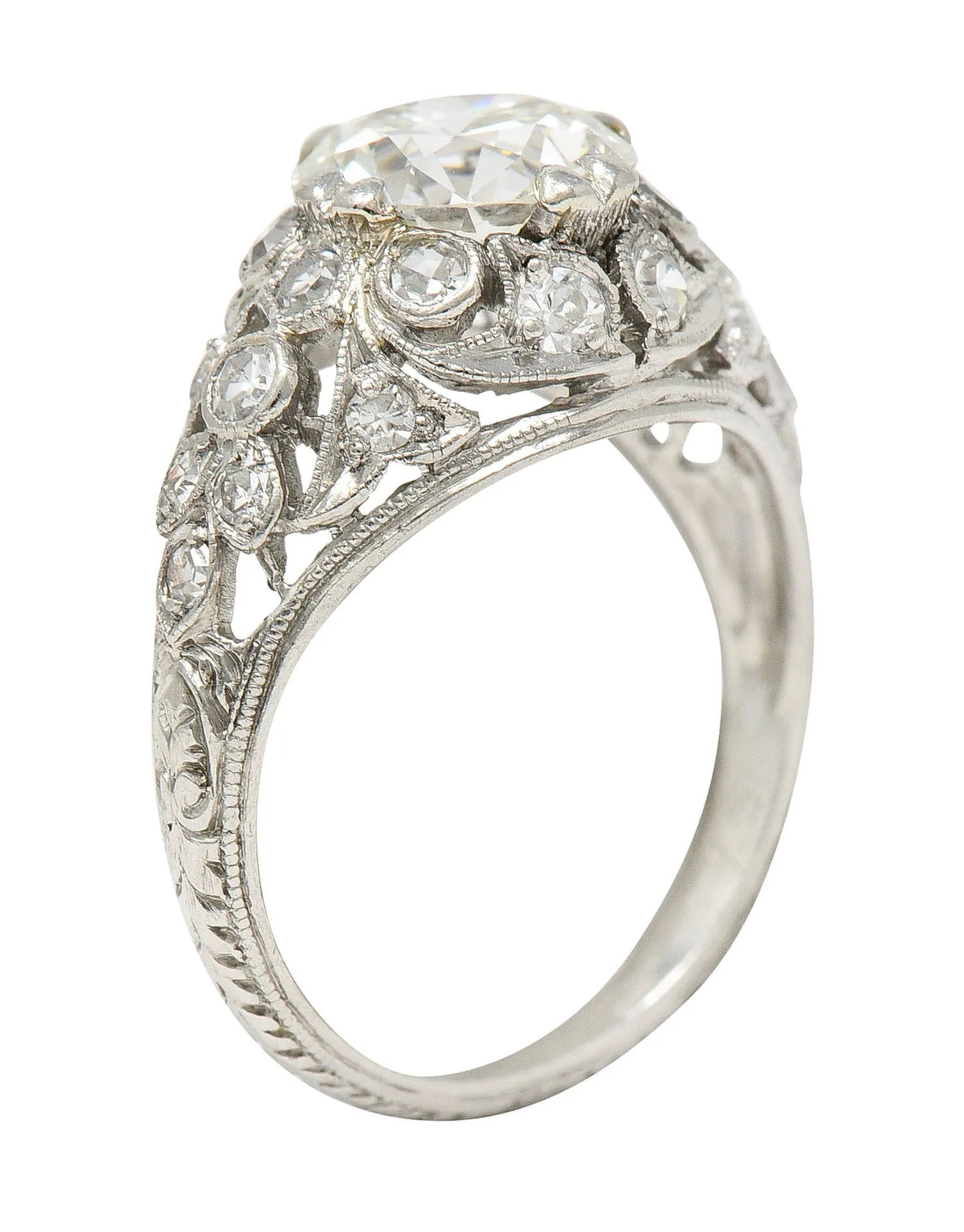 Edwardian 2.33 CTW Diamond Platinum Engagement Ring