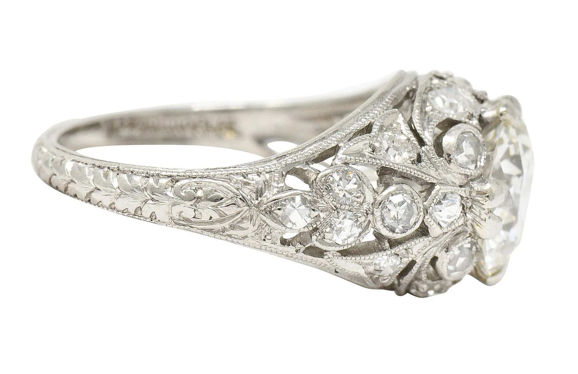 Edwardian 2.33 CTW Diamond Platinum Engagement Ring