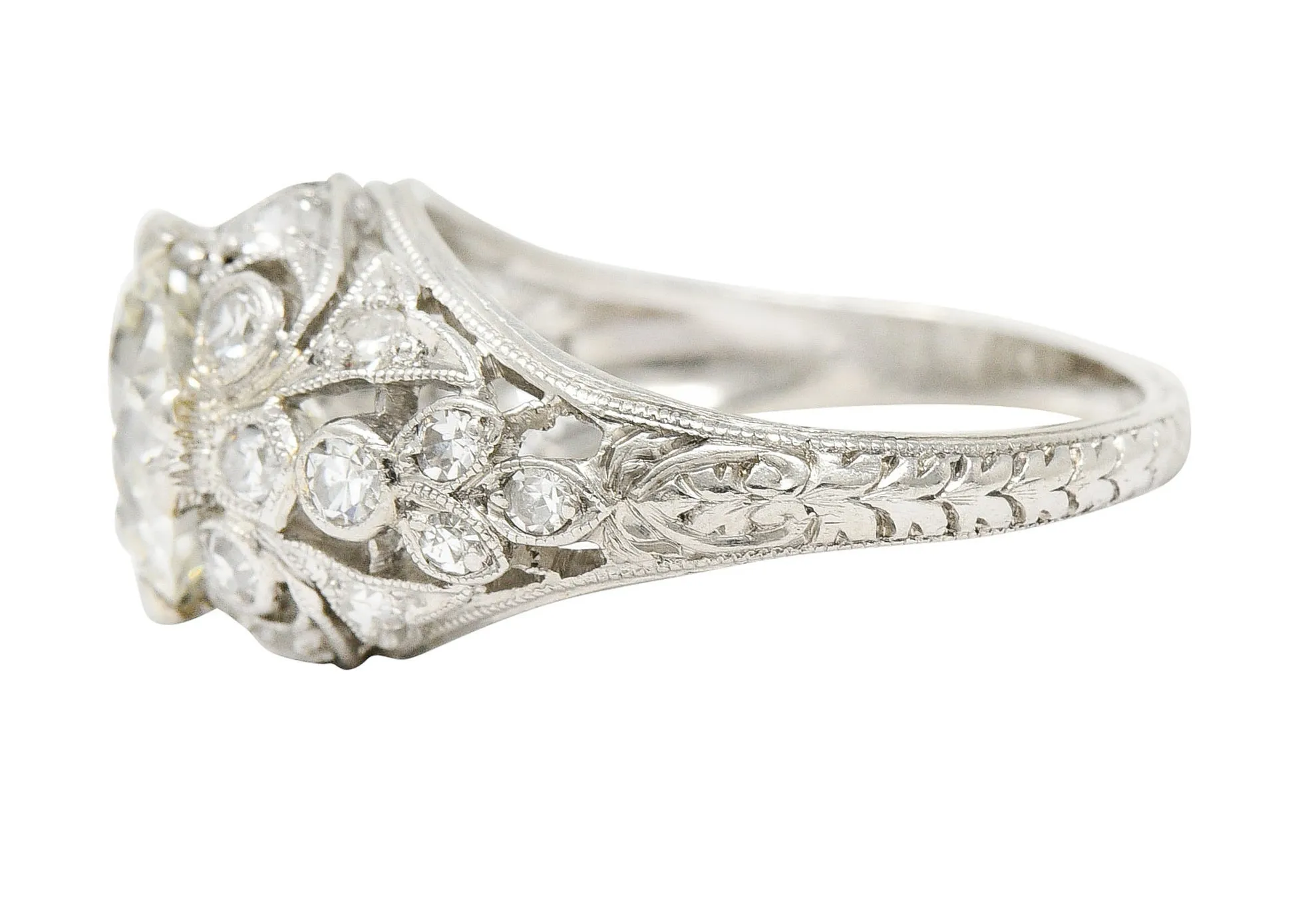 Edwardian 2.33 CTW Diamond Platinum Engagement Ring