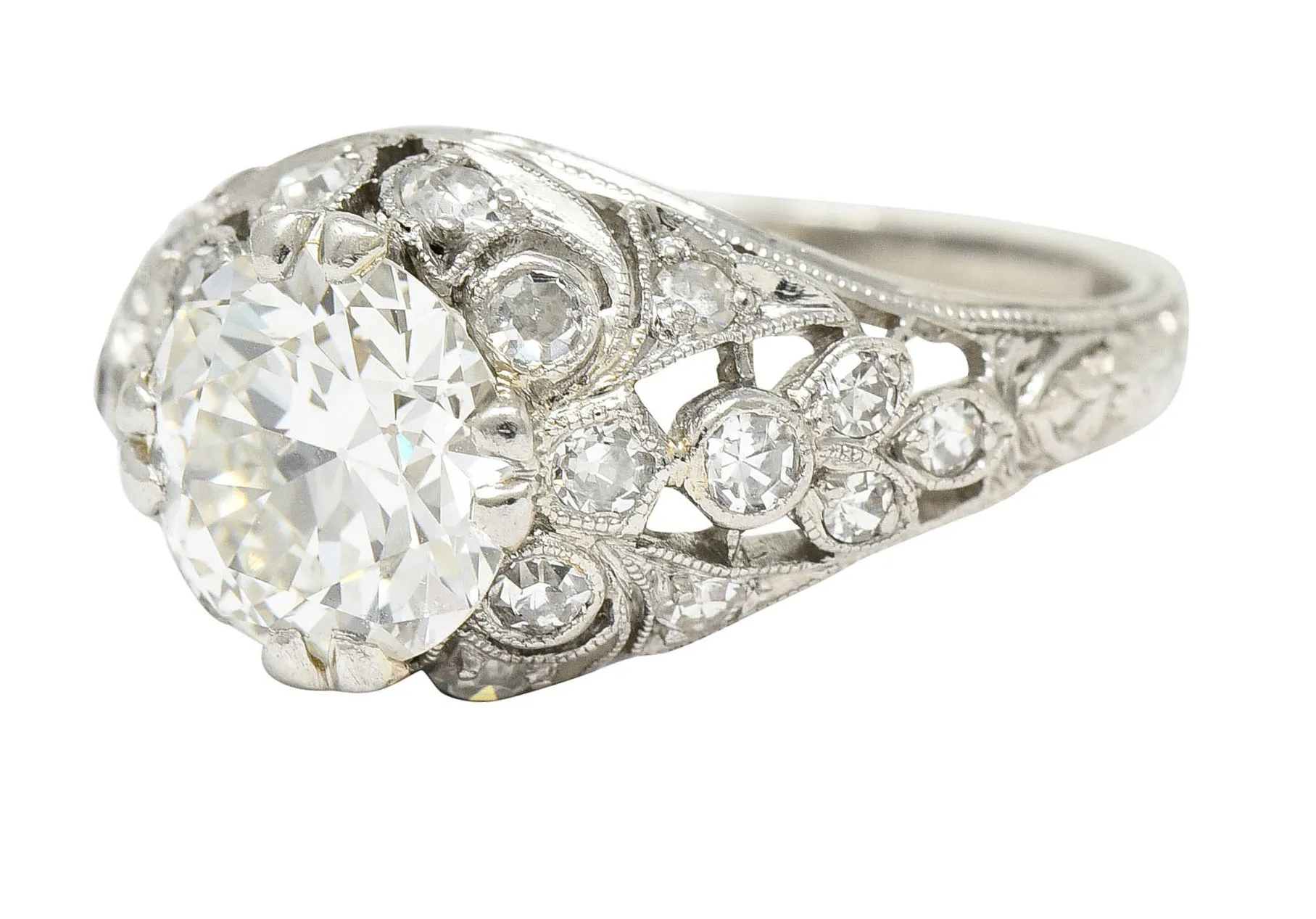 Edwardian 2.33 CTW Diamond Platinum Engagement Ring