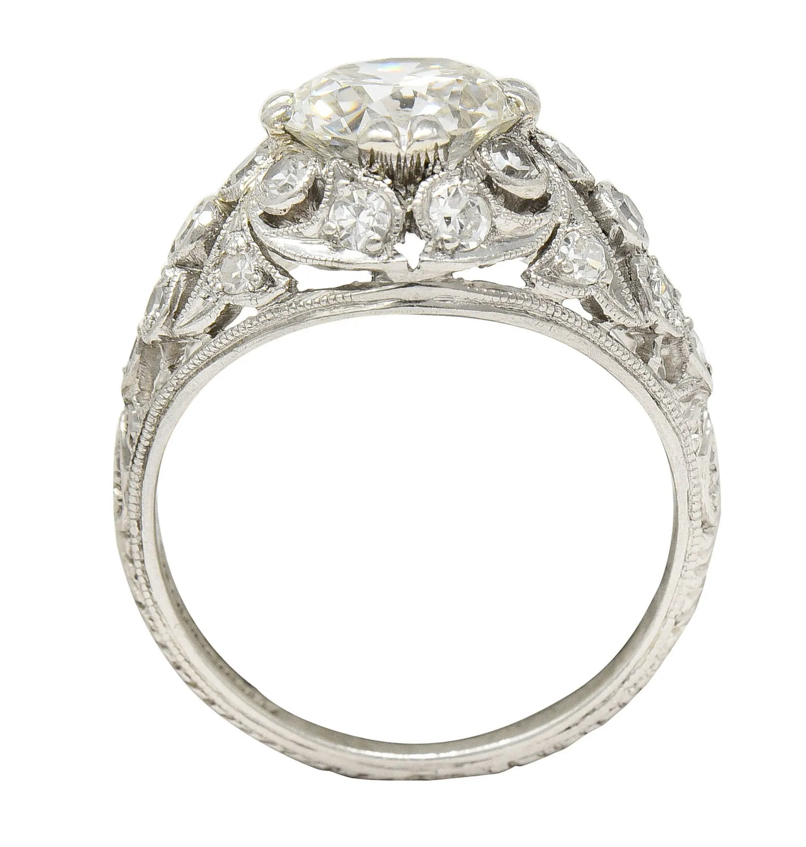 Edwardian 2.33 CTW Diamond Platinum Engagement Ring