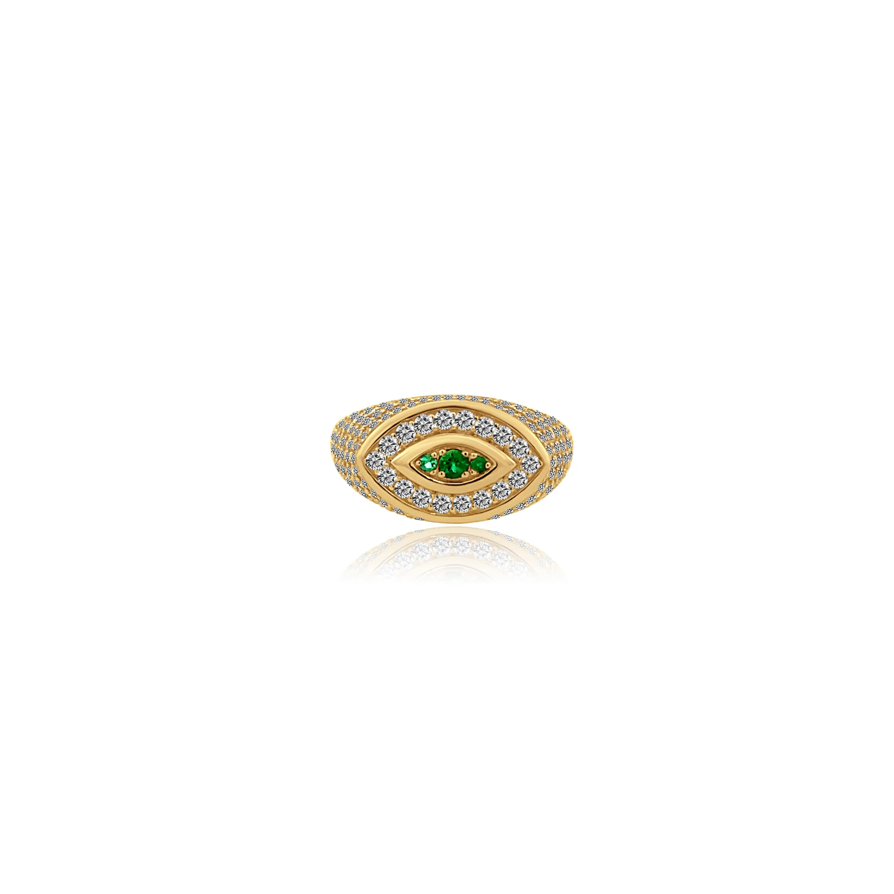 Emerald Evil Eye Ring