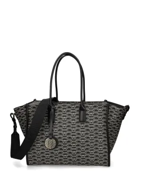 Emporio Armani Jacquard-logo-motif tote bag - Black