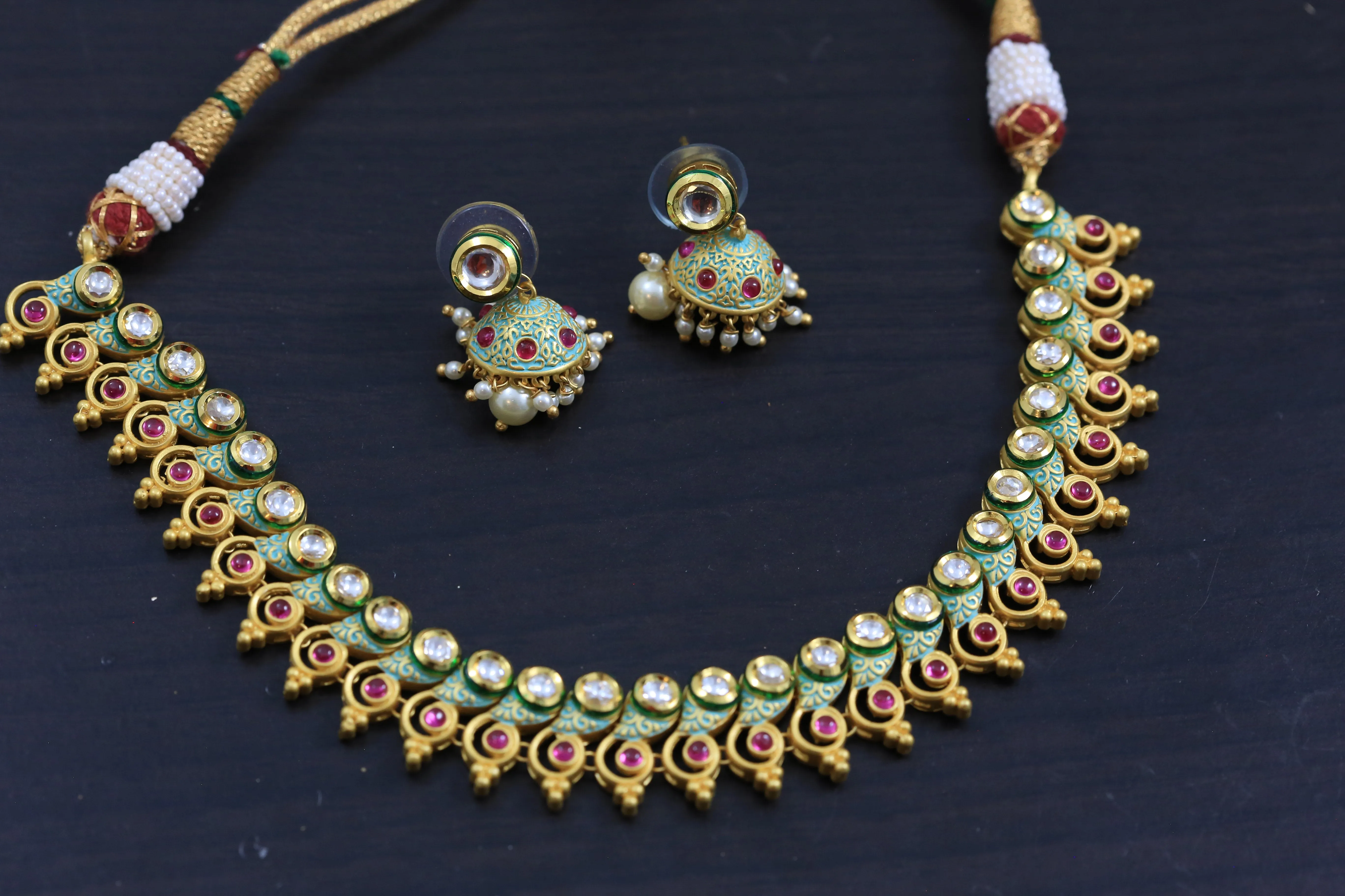 Enamel Kundan Necklace - Style 3