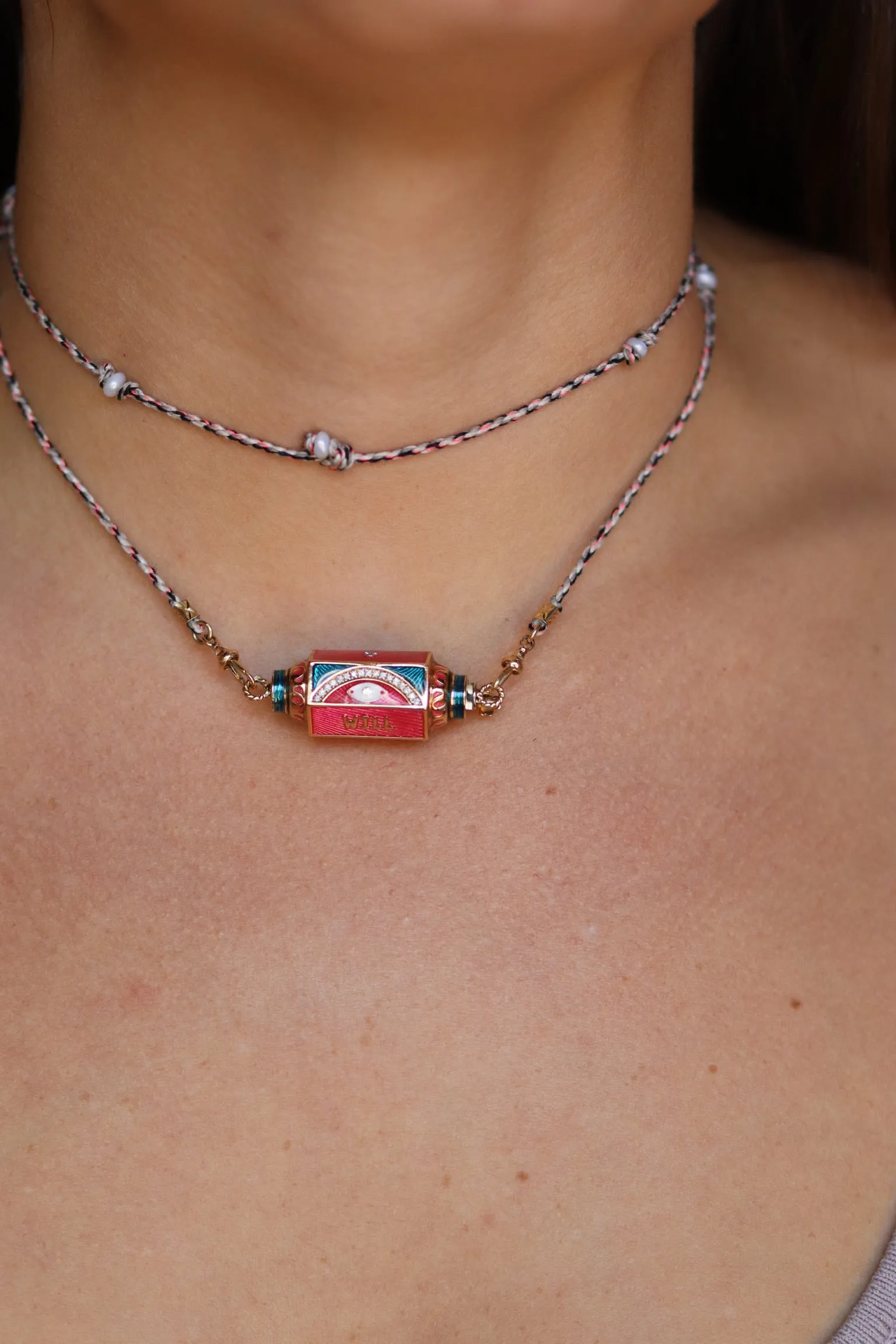 Eye Will Multicolor Locket Necklace.