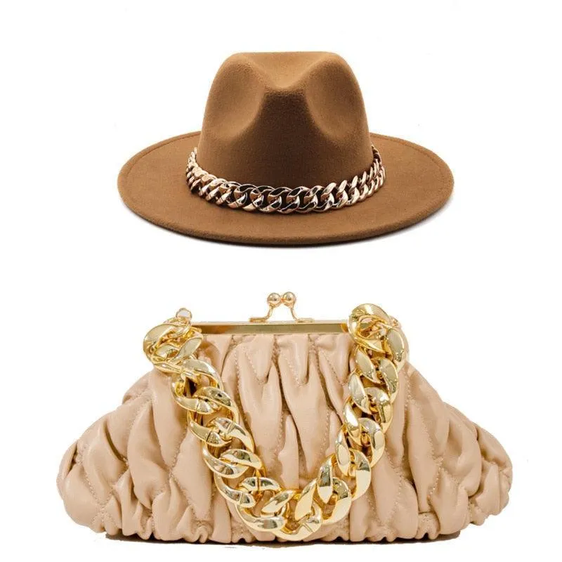 Fedora Hat And Handbag - Two Piece Luxury Accessories