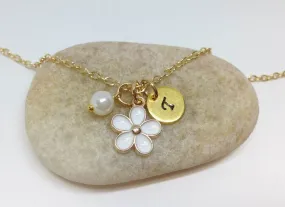 Flower Girl Best Friend Daisy Charm Necklace WH