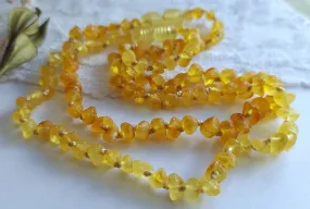 Gorgeous Raw Lemon Baltic Amber Necklace w/ Tag Cert GIA 