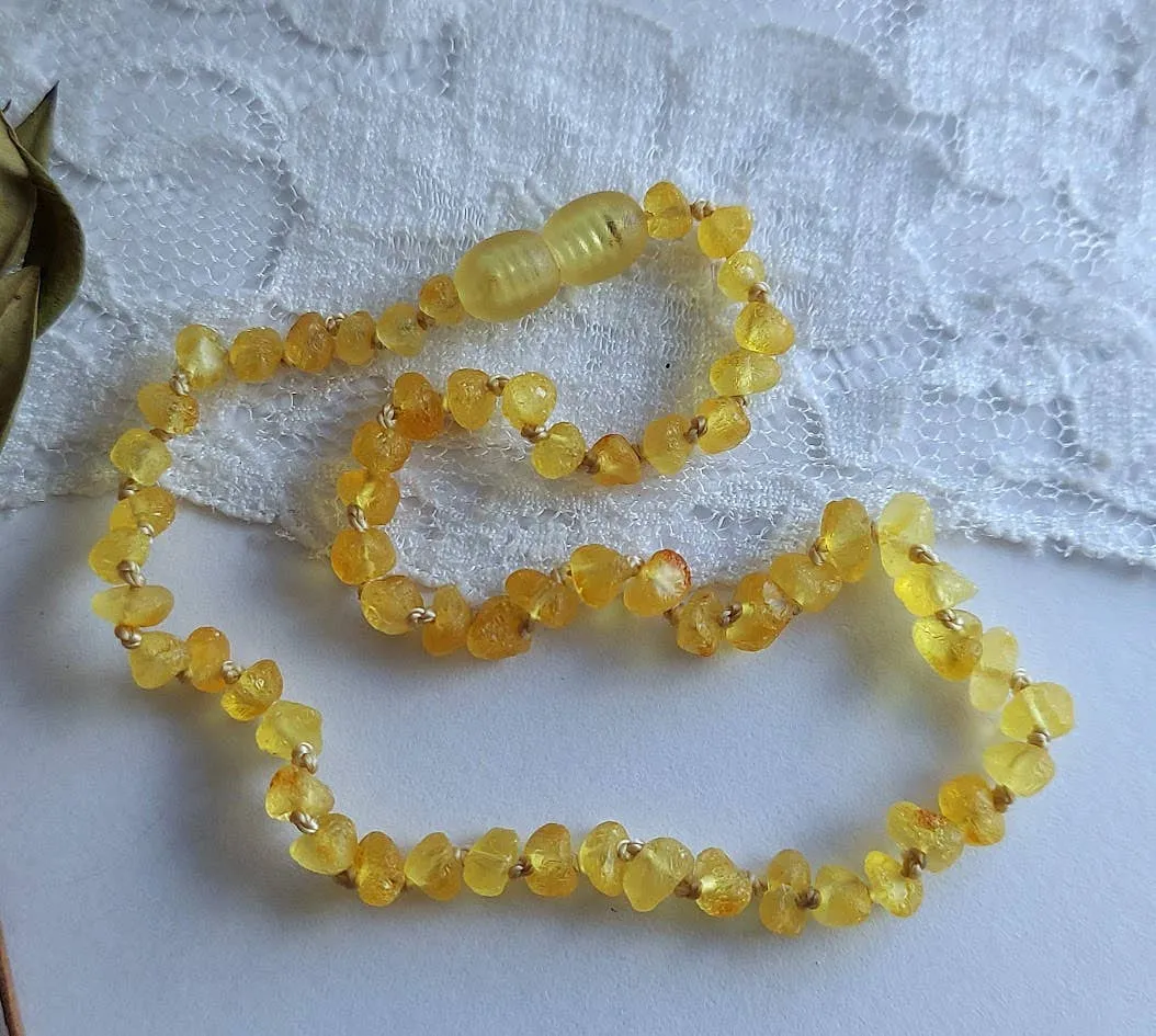 Gorgeous Raw Lemon Baltic Amber Necklace w/ Tag Cert GIA 