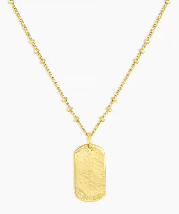 Gorjana Griffin Dog Tag Necklace - Gold