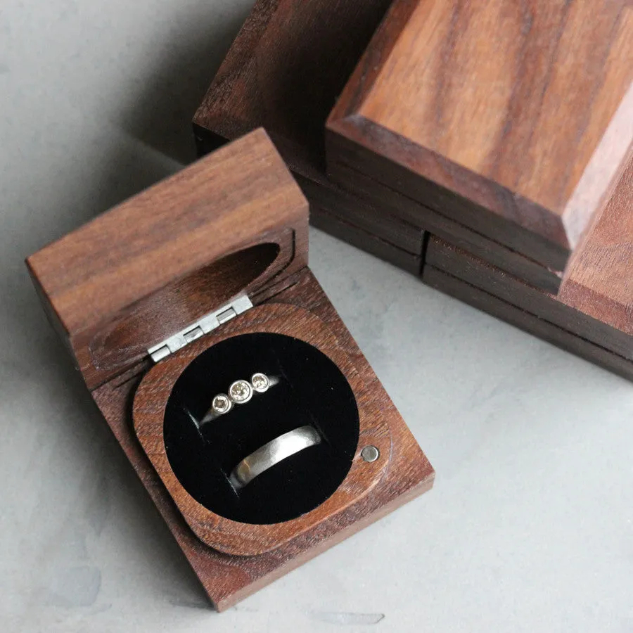 Handmade & Sustainable Walnut Ring Boxes