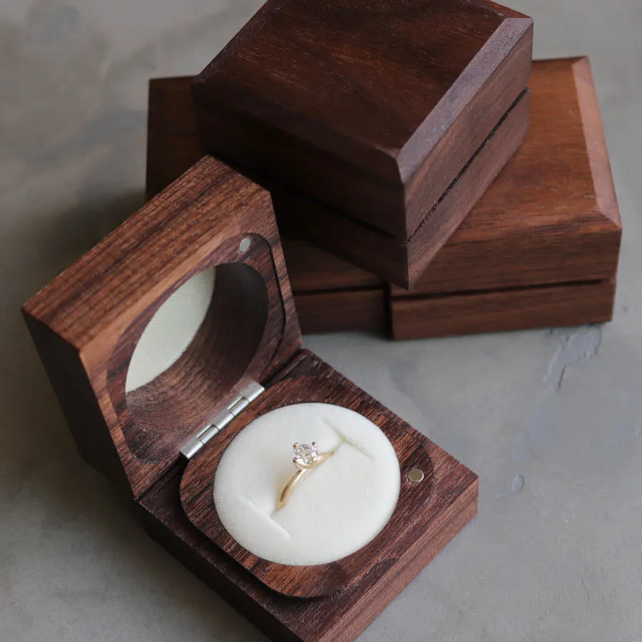 Handmade & Sustainable Walnut Ring Boxes