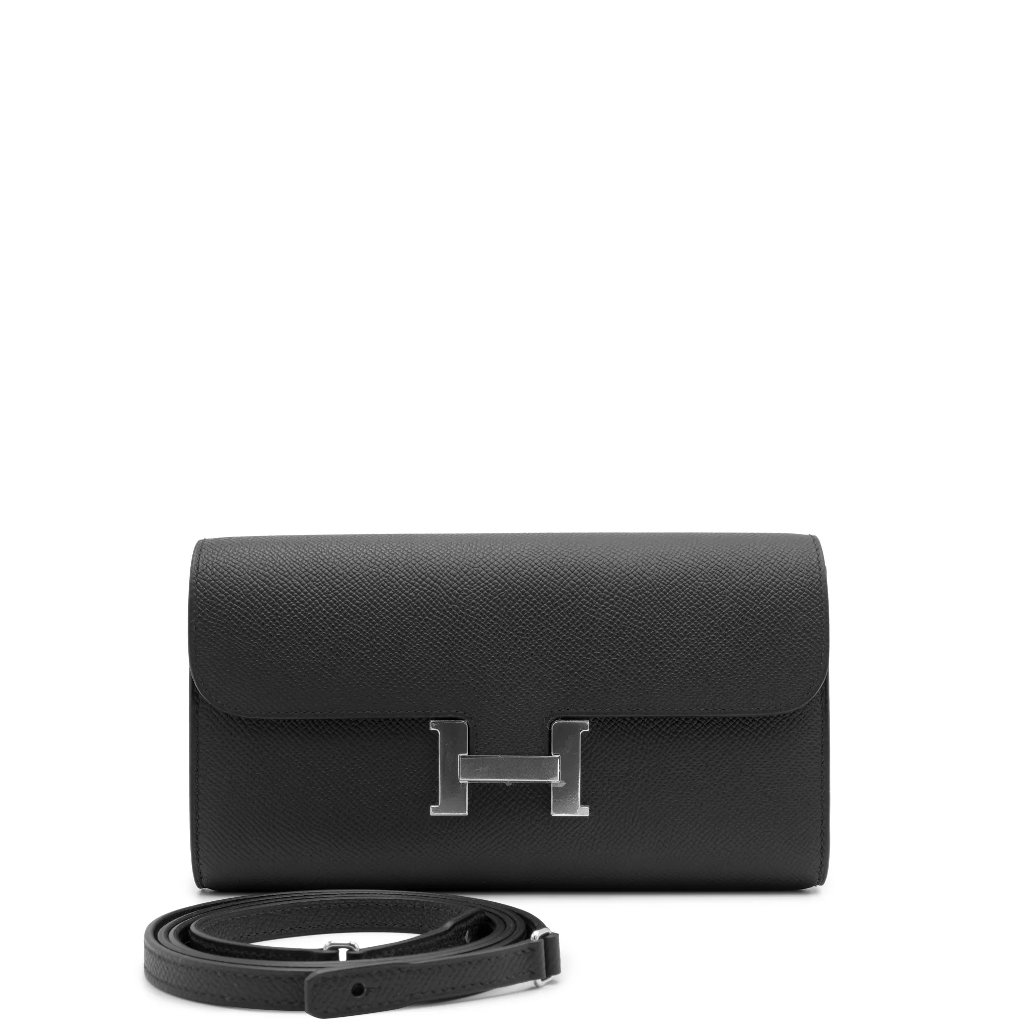 Hermès Black Epsom Constance-To-Go Wallet Palladium Hardware, 2024