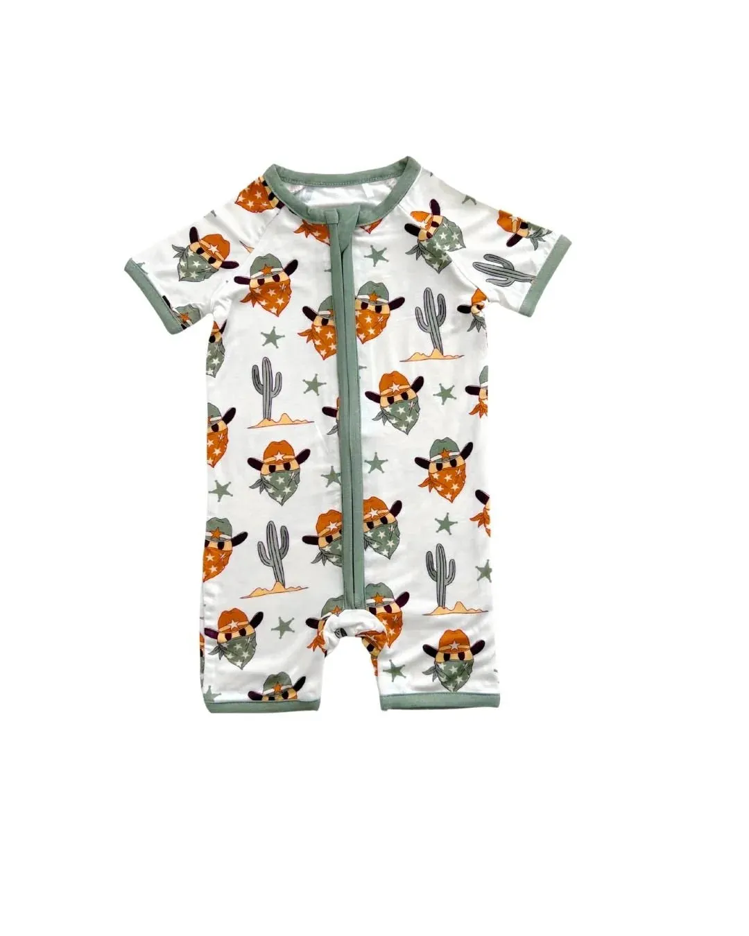 Howdy Cowboy Bamboo Shorty Romper