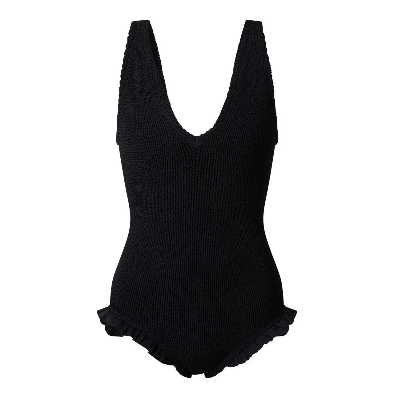 HUNZA G BLACKBLACK Lisa Frill One-Piece Swimsuit - BlackBlack