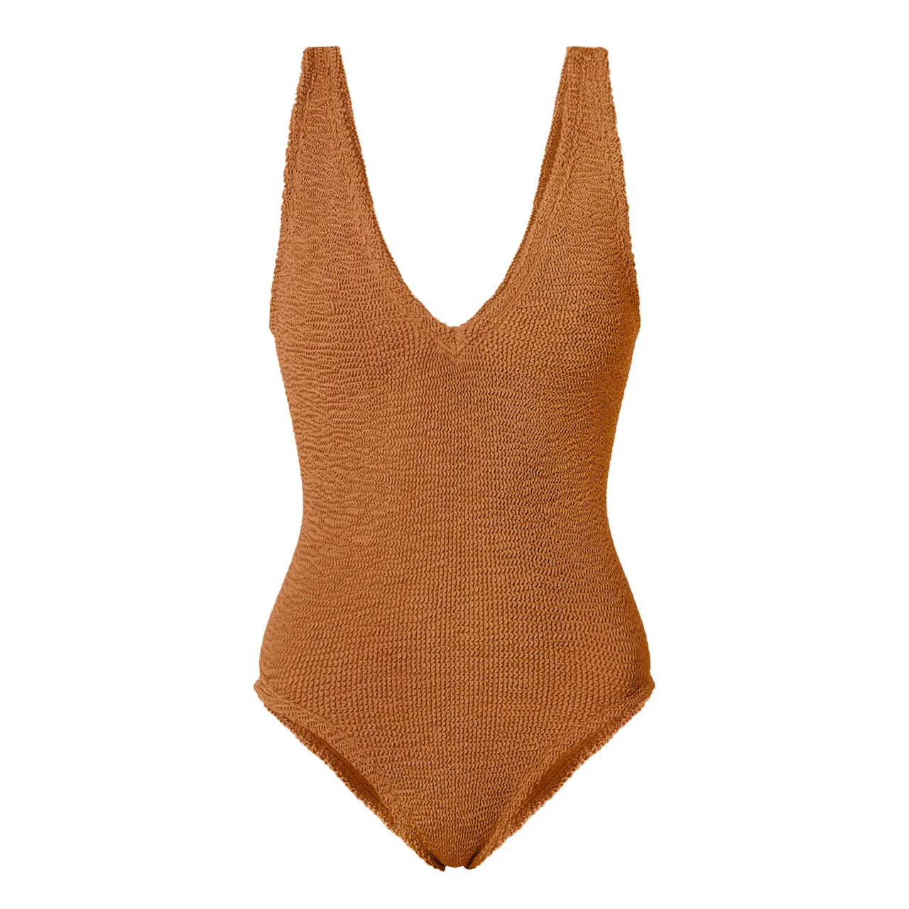 HUNZA G METALLIC COCOA Sadie One-Piece Swimsuit - Metallic Cocoa