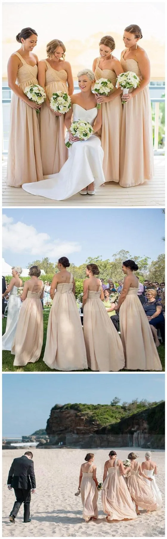 Inexpensive Chiffon One Shoulder Empire Waist Column Pregnant Women Sweetheart Floor-length Bridesmaid Dresses, WG60