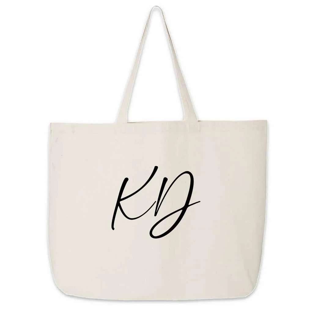 Kappa Delta Script Writing Nickname Canvas Tote Bag