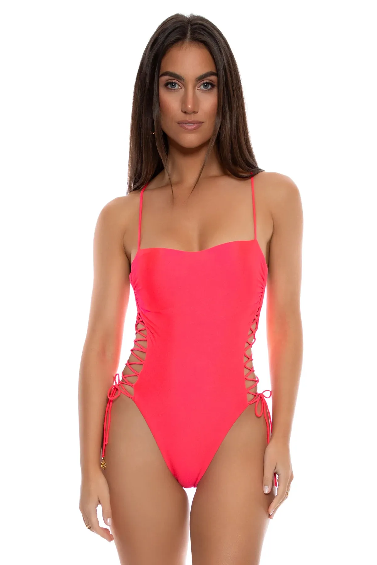 Lace-Up One Piece Swimsuit