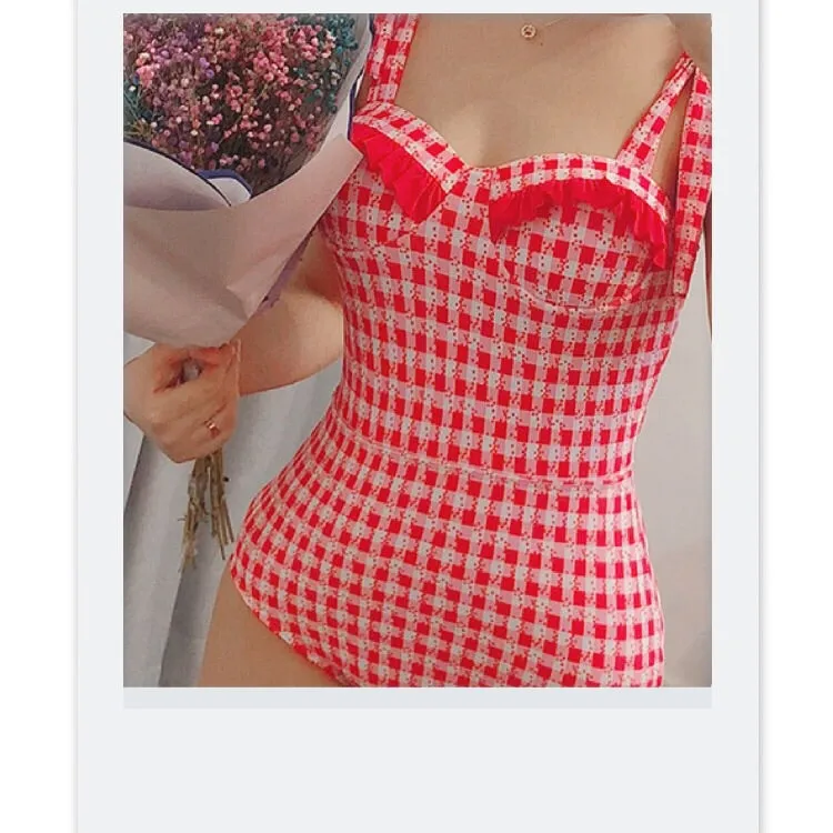 Lula Sunbelle One Piece Plaid Nymphet Swimsuit