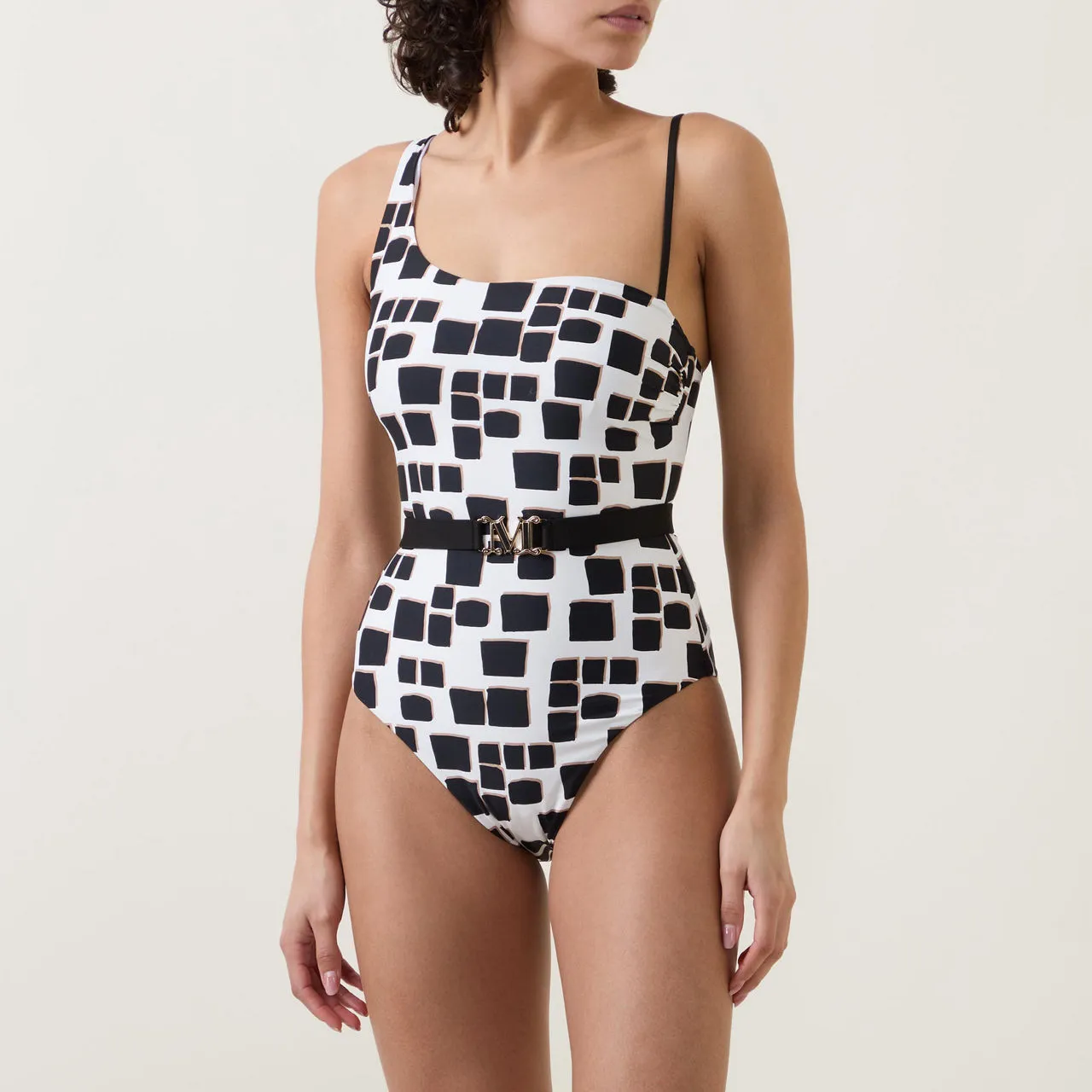 MAX MARA Clarissa Geometric One-Piece Swimsuit - 003 Black Irregular Print