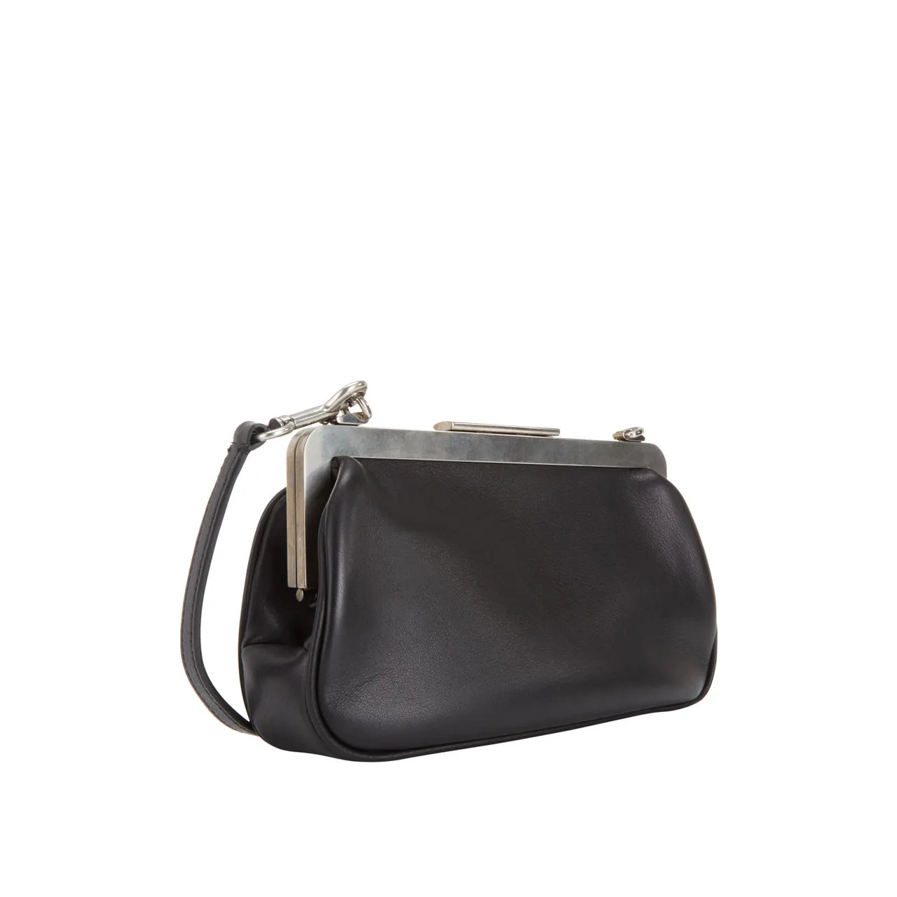 MAX MARA Clasp Extra-Small Leather Clutch - Black