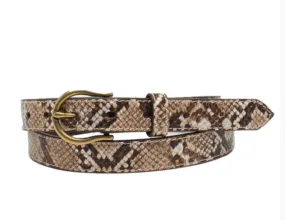 M&F Womens Metallic Snake Skin Belt