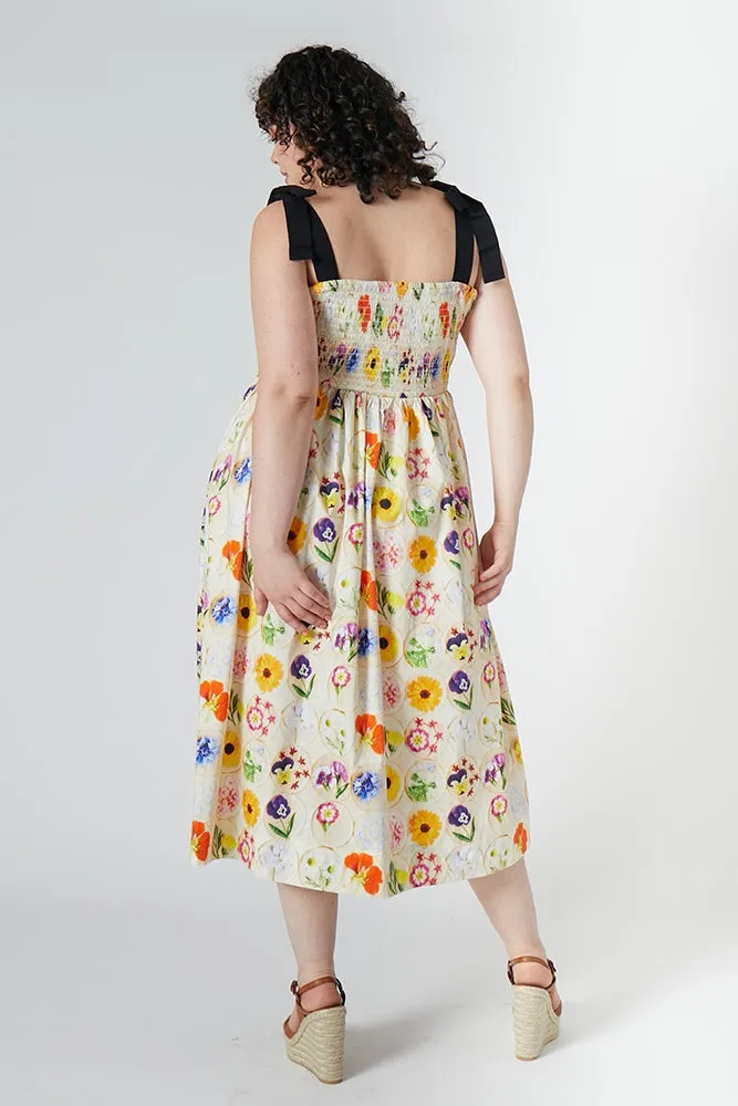 MINDY SMOCKED MIDI DRESS