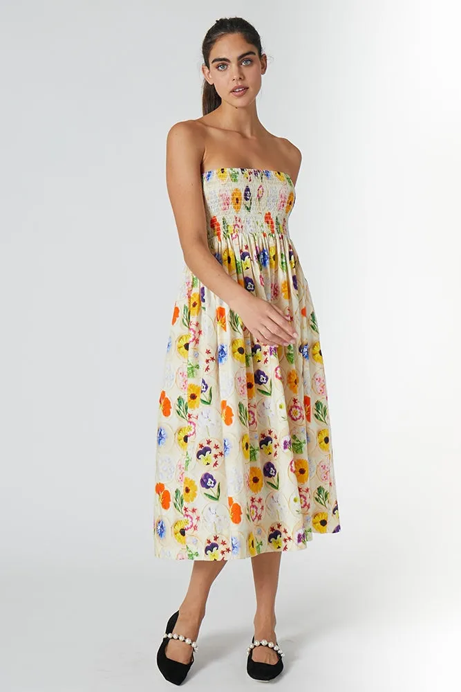 MINDY SMOCKED MIDI DRESS