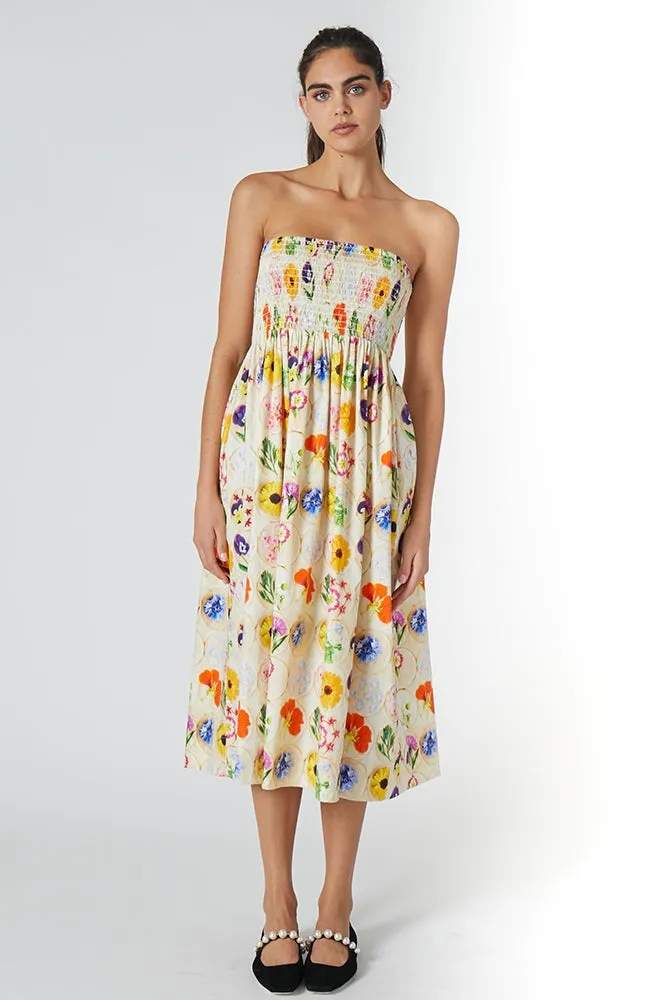 MINDY SMOCKED MIDI DRESS