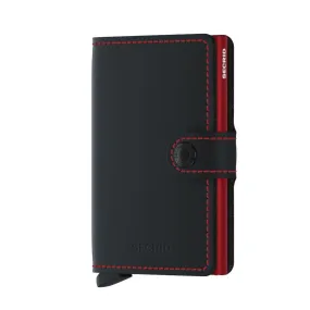 Mini Wallet Matte Black & Red