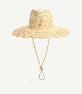 Monogram-embellished Straw Fedora Hat