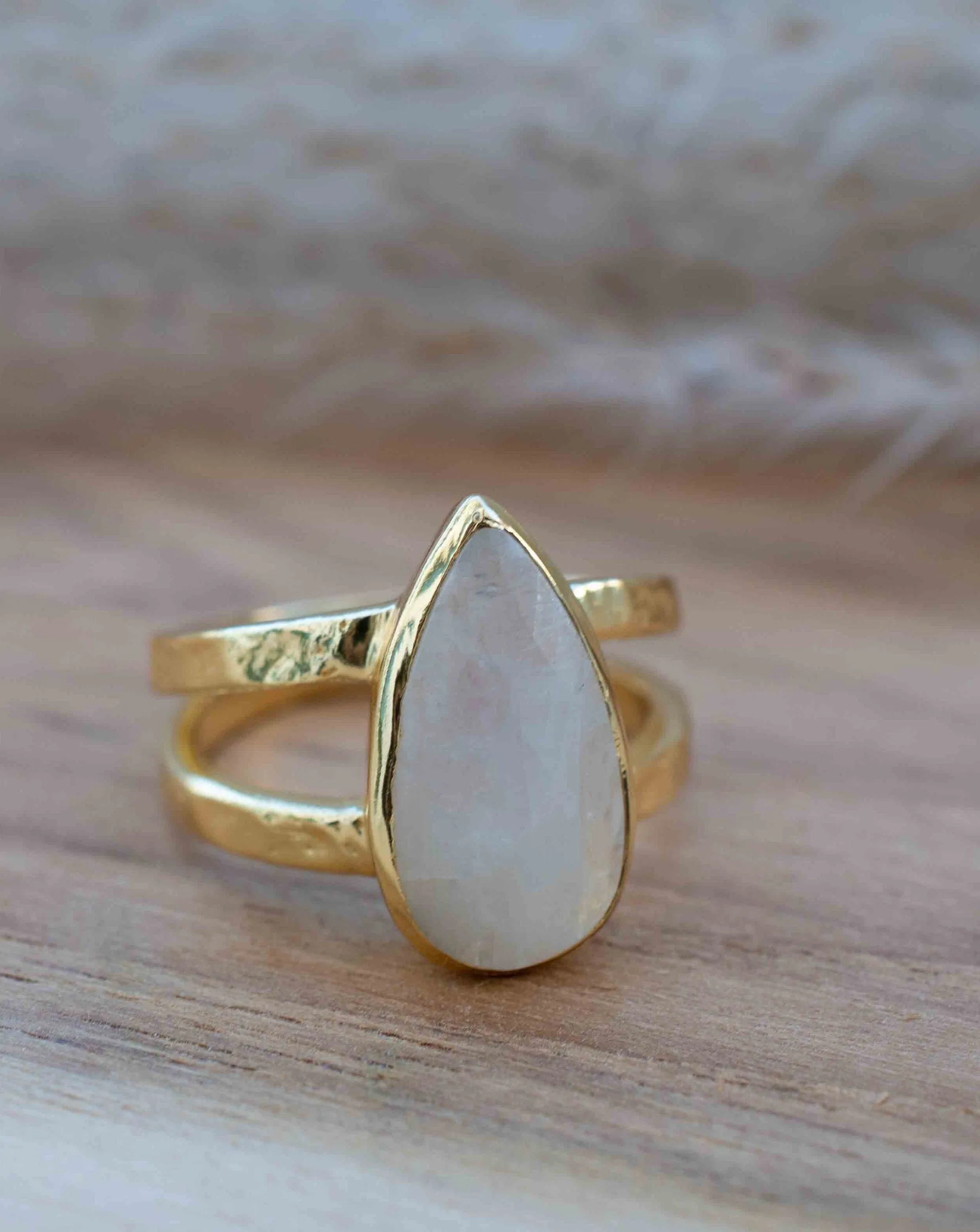 Moonstone Gold Plated Ring *  Statement Ring * Gemstone Ring * Rainbow Moonstone * Gold Ring  * Large Ring Statement * BJR310