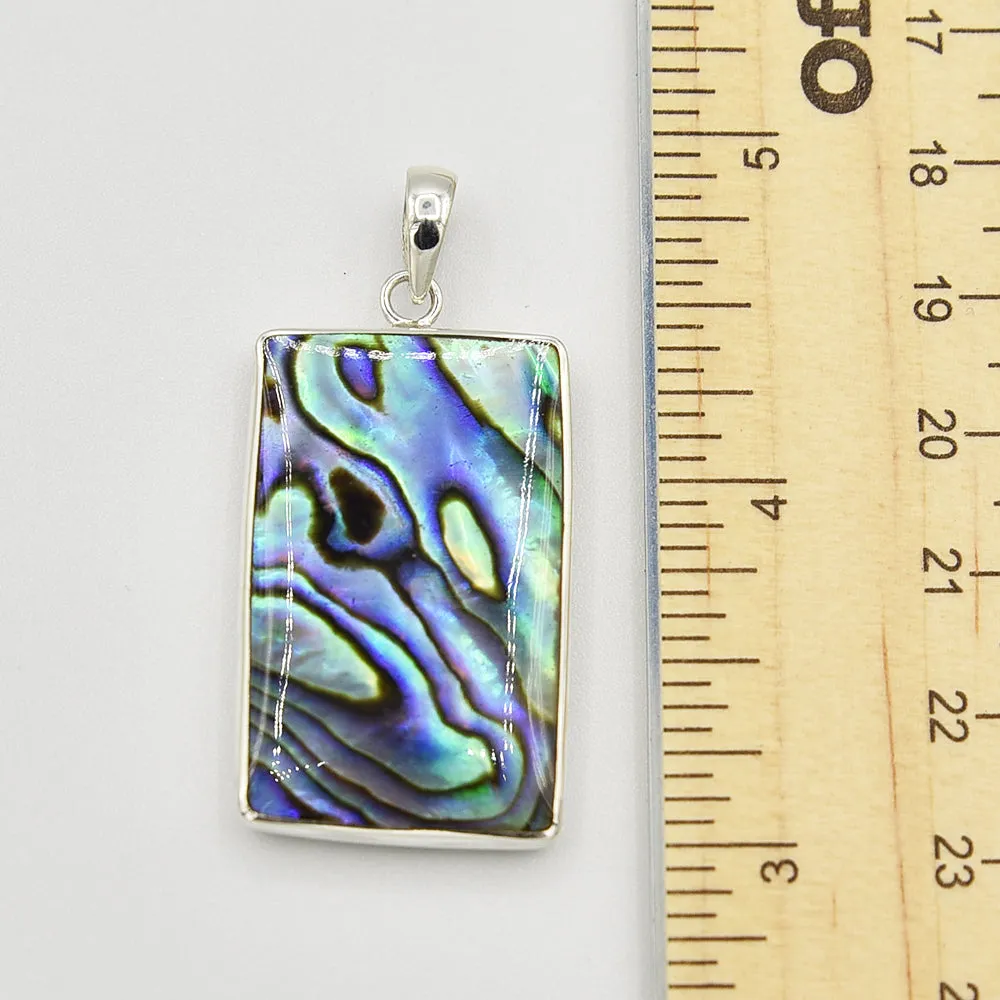 Mother of Pearl, Abalone and Coral Double Sided Pendant