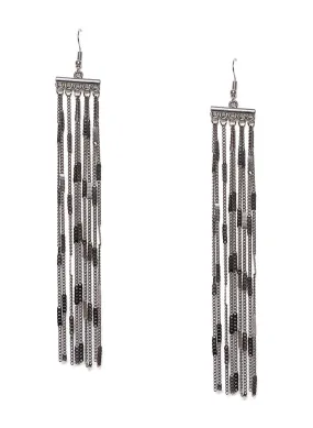 Multiple Chain Gun Metal Earrings